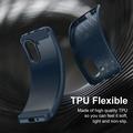 Honor X7e Børstet TPU Cover - Karbonfiber - blå
