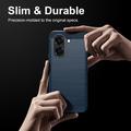 Honor X7e Børstet TPU Cover - Karbonfiber - blå
