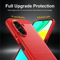 Honor X7e Børstet TPU Cover - Karbonfiber - rød