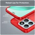 Honor X8b Børstet TPU Cover - Karbonfiber - Rød