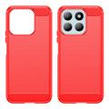 Honor X8b Børstet TPU Cover - Karbonfiber - Rød