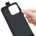 Honor X8c Vertikal Flip Taske med Kortholder - Sort