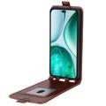 Honor X8c Vertikal Flip Taske med Kortholder - Brun