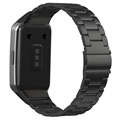 Huawei Band 6, Honor Band 6 Rustfrit Stål Rem - 37mm - Sort