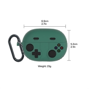 Huawei FreeBuds Pro 5 Retro Gamepad silikoneetui med karabinhage - grøn