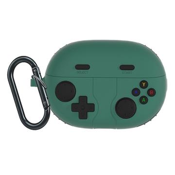 Huawei FreeBuds Pro 5 Retro Gamepad silikoneetui med karabinhage - grøn