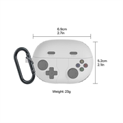 Huawei FreeBuds Pro 5 Retro Gamepad silikoneetui med karabinhage - grå