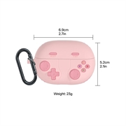 Huawei FreeBuds Pro 5 Retro Gamepad silikoneetui med karabinhage - lyserød
