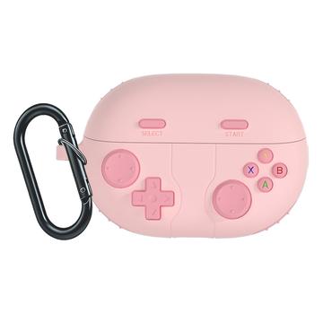 Huawei FreeBuds Pro 5 Retro Gamepad silikoneetui med karabinhage - lyserød