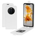 Huawei Mate 50 Vertikal Flip Taske med Kortholder - Hvid