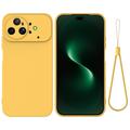 Huawei Nova 15 Ultra Flydende silikone cover med håndrem - gul