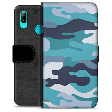 Huawei P Smart (2019) Premium Flip Cover med Pung - Blå Camouflage