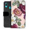 Huawei P Smart (2019) Premium Flip Cover med Pung - Romantiske Blomster
