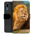 Huawei P20 Premium Flip Cover med Pung - Løve