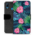 Huawei P20 Lite Premium Flip Cover med Pung - Tropiske Blomster