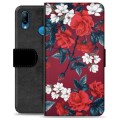 Huawei P20 Lite Premium Flip Cover med Pung - Vintage Blomster