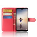 Huawei P20 Lite Pung Taske med Magnetisk Lukning - Rød