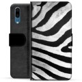 Huawei P20 Premium Flip Cover med Pung - Zebra