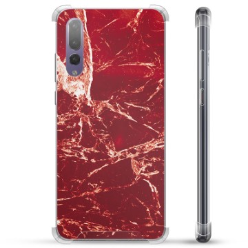 Huawei P20 Pro Hybrid Cover - Rød Marmor