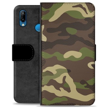 Huawei P20 Lite Premium Flip Cover med Pung - Camo