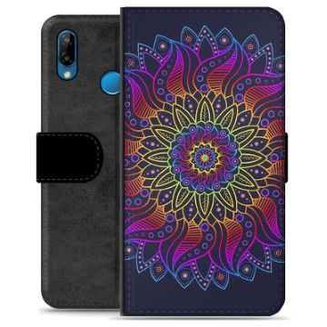 Huawei P30 Lite Premium Flip Cover med Pung - Farverig Mandala