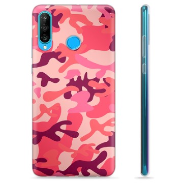 Huawei P30 Lite TPU Cover - Pink Camouflage