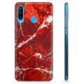 Huawei P30 Lite TPU Cover - Rød Marmor