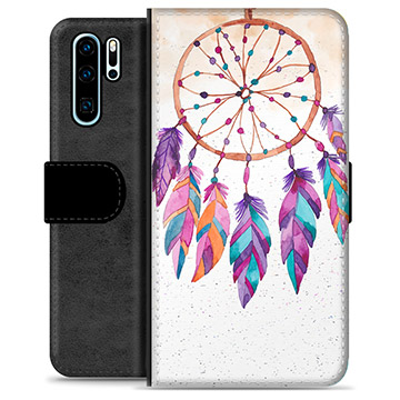 Huawei P30 Pro Premium Flip Cover med Pung - Drømmefanger