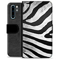 Huawei P30 Pro Premium Flip Cover med Pung - Zebra
