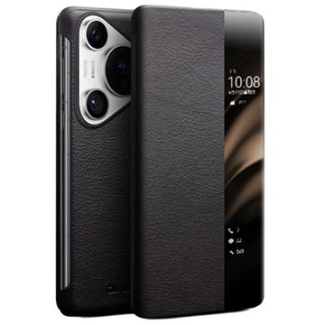 Huawei Pura 70 Qialino Smart View Flip Lædercover - Klassisk - Sort