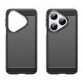 Huawei Pura 80 Børstet TPU Cover - Karbonfiber - Sort