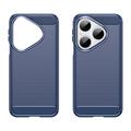 Huawei Pura 80 Børstet TPU Cover - Karbonfiber - blå