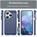 Huawei Pura 80 Børstet TPU Cover - Karbonfiber - blå