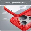 Huawei Pura 80 Pro/80 Pro+/80 Ultra Børstet TPU Cover - Karbonfiber - rød
