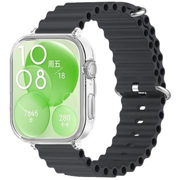 Huawei Watch Fit 3 sports silikone rem m. Etui - Sort