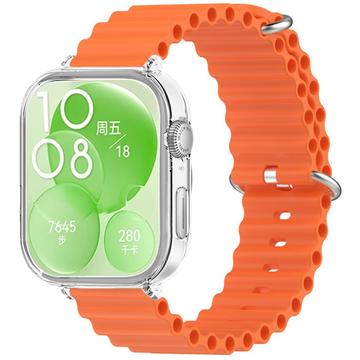 Huawei Watch Fit 3 sports silikone rem m. Etui - Orange