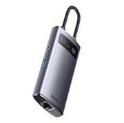 Hub 4in1 Baseus Metal Gleam Series WKWG070113, USB-C til 3x USB 3.0 + Ethernet RJ45