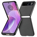 Motorola Razr 40 Hybrid Cover - Karbonfiber - Sort