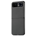 Motorola Razr 40 Hybrid Cover - Karbonfiber - Sort