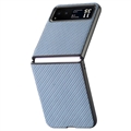 Motorola Razr 40 Hybrid Cover - Karbonfiber - Blå