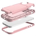 iPhone 12 Mini Hybrid Cover med Spejl og Kortholder - Pink