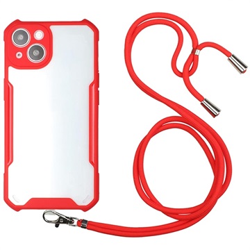 iPhone 13 Hybrid Cover med Nøglesnor - Rød