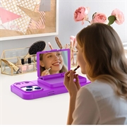 iPhone 17 Pro Max Hybrid Cover med Spejl og Kortholder - Lilla