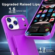 iPhone 17 Pro Hybrid Cover med Spejl og Kortholder - Lilla