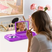 iPhone 17 Pro Hybrid Cover med Spejl og Kortholder - Lilla