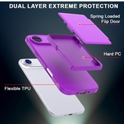 iPhone Air Hybrid Cover med Spejl og Kortholder - Lilla