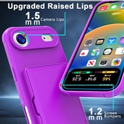 iPhone Air Hybrid Cover med Spejl og Kortholder - Lilla