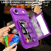 iPhone Air Hybrid Cover med Spejl og Kortholder - Lilla