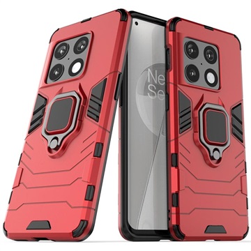OnePlus 10 Pro Hybrid Cover med Ring Holder - Rød