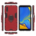 Samsung Galaxy A7 (2018) Hybrid Cover med Ring Holder - Rød